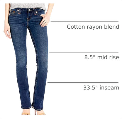 True Religion Women’S Becca Mid Rise Bootcut Jeans – Premium Stretch Denim, Flattering Ladies Jeans