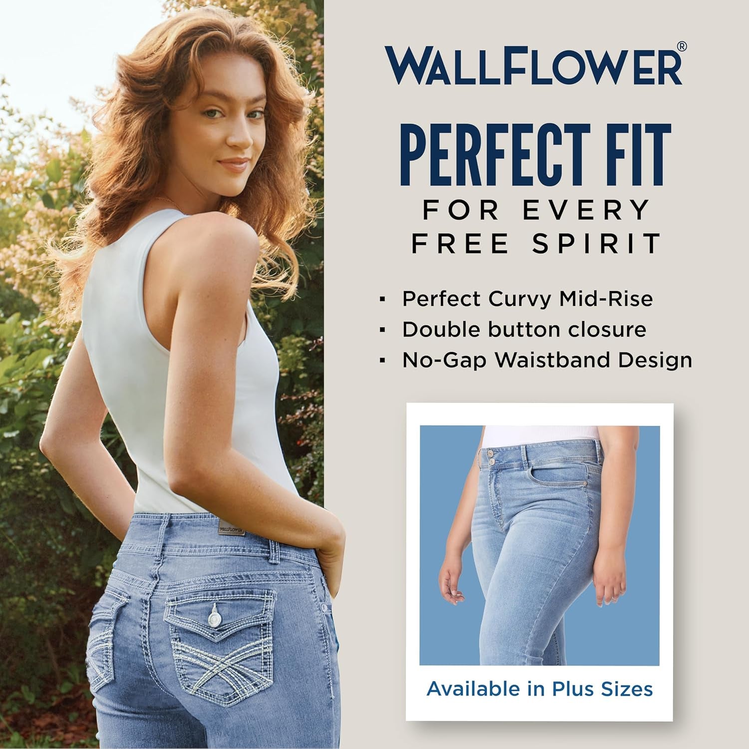 Luscious Curvy Bootcut Jeans for Women, Mid-Rise Insta Stretch Denim, Size-Inclusive Juniors Jeans
