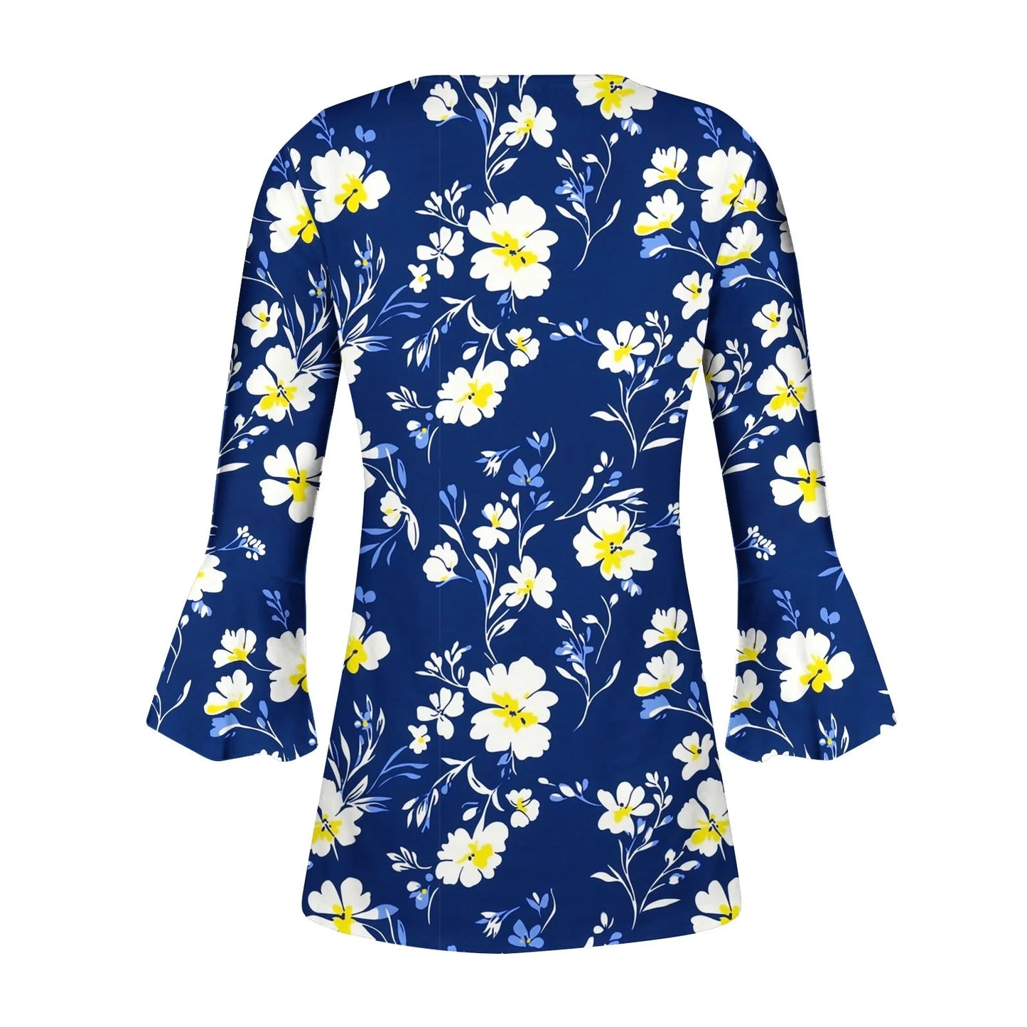 Ofertas En 3/4 Length Sleeve Womens Tops Button down V Neck T Shirts Floral Summer Tunic Ladies Tops Elegant Dressy Casual Blouses Fashion Vacation Tee Shirts Ropa Mujer