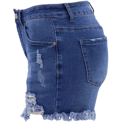 Denim Shorts for Women,Womens Ripped Denim Shorts Mid Rise Distressed Jean Shorts Stretchy Short Jeans