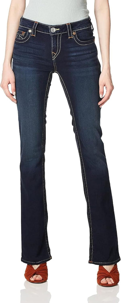 True Religion Women’S Becca Mid Rise Bootcut Jeans – Premium Stretch Denim, Flattering Ladies Jeans