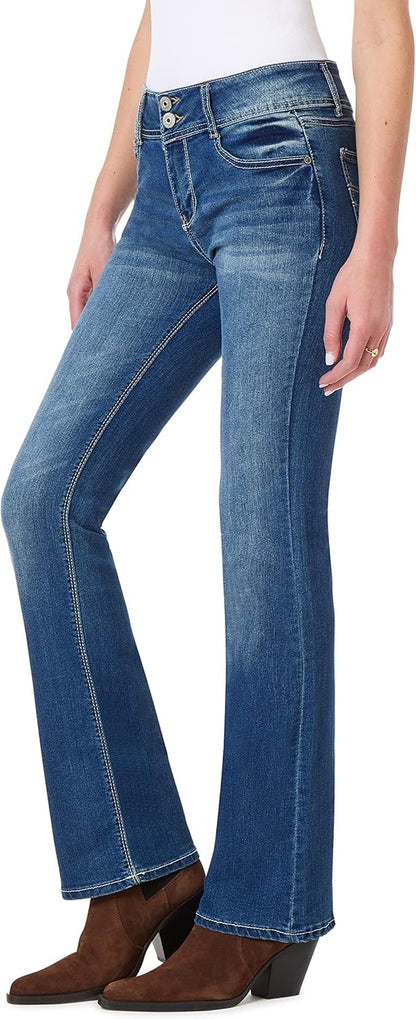 Luscious Curvy Bootcut Jeans for Women, Mid-Rise Insta Stretch Denim, Size-Inclusive Juniors Jeans