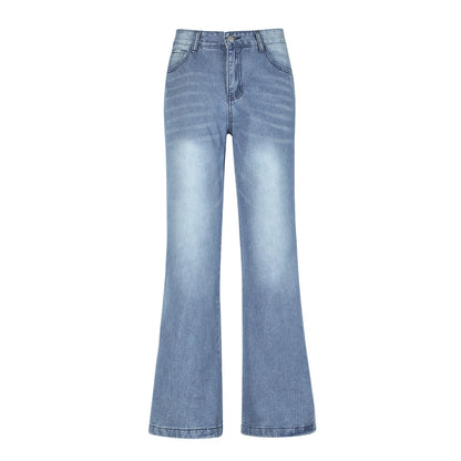 Women'S Fashion Jeans High Waisted Wide Leg Jeans Summer Casual Straight Baggy Jeans Color Block Patch Denim Trousers Dark Blue,S