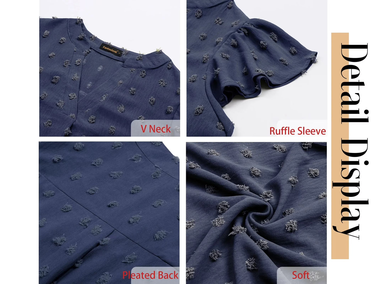 Blouses for Women Dressy V Neck Ruffle Sleeve Summer Tops Casual Flowy Shirts