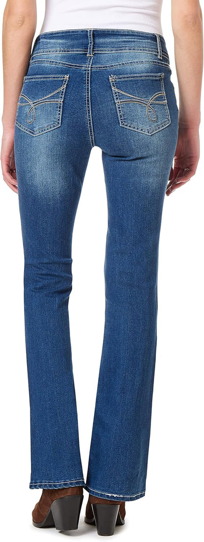 Luscious Curvy Bootcut Jeans for Women, Mid-Rise Insta Stretch Denim, Size-Inclusive Juniors Jeans