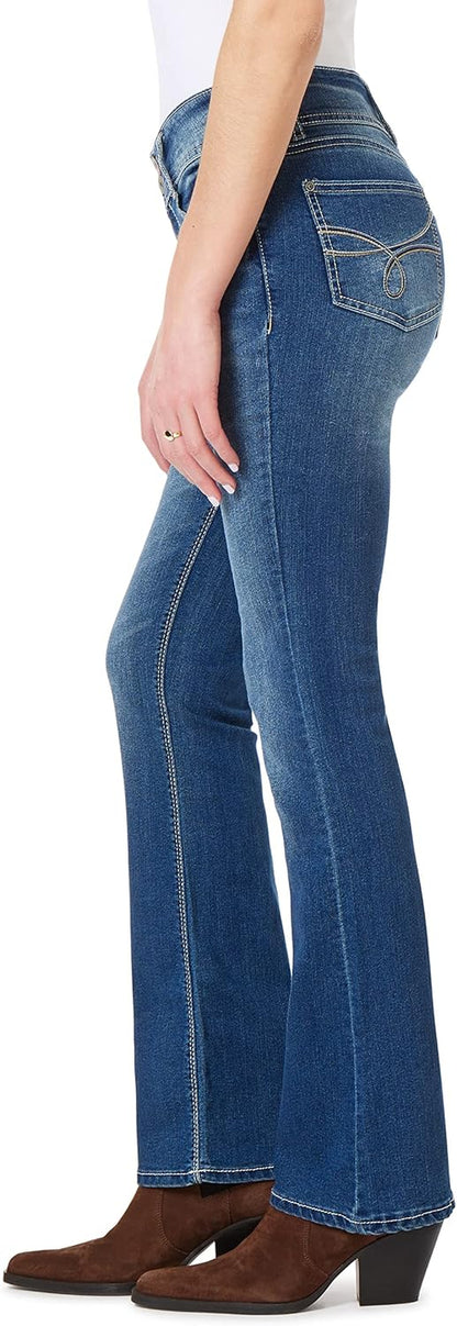 Luscious Curvy Bootcut Jeans for Women, Mid-Rise Insta Stretch Denim, Size-Inclusive Juniors Jeans